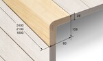 Материалы для полков и скамеек ПЕРЕДНЯЯ ДОСКА ПОЛКА ИЗ ОСИНЫ SHA 80x108x2100мм ПЕРЕДНЯЯ ДОСКА ПОЛКА ИЗ ОСИНЫ SHA 80x108x2080-2400мм