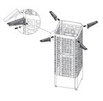 Additional sauna equipments EOS EDGE - MOUNTING BRACKETS FOR GUARD RAIL, 947145 EOS EDGE - MOUNTING BRACKETS FOR GUARD RAIL