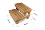 Sauna stool Modular elements for sauna bench STOOL HS 2, ALDER, THERMO ASPEN