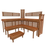 Modular sauna bench MODULAR SAUNA BENCH, PREMIUM, ASPEN, 2000x2090 MODULAR SAUNA BENCH, PREMIUM, ASPEN