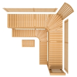 Modular sauna bench MODULAR SAUNA BENCH, PREMIUM, ASPEN, 2400x2613 MODULAR SAUNA BENCH, PREMIUM, ASPEN