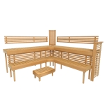Modular sauna bench MODULAR SAUNA BENCH, PREMIUM, ASPEN, 2600x2813 MODULAR SAUNA BENCH, PREMIUM, ASPEN