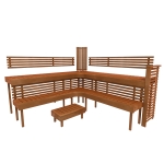 Modular sauna bench MODULAR SAUNA BENCH, PREMIUM, ASPEN, 2600x2813 MODULAR SAUNA BENCH, PREMIUM, ASPEN