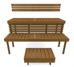 Modular sauna bench MODULAR SAUNA BENCH, STANDART, THERMO-ASPEN