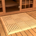 Sauna floor Sauna floor grates SAWO WOODEN FLOOR MAT CORNER FRAME WITH PLASTIC, CEDAR