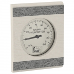 Sauna thermo and hygrometers SOLO SAWO HYGROMETER 280-HRA, WITH STONE STRIP, ASPEN