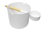 Sauna bucket and ladle sets SAUFLEX ALUMINIUM BUCKET AND LADLE SET WHITE SAUFLEX ALUMINIUM BUCKET AND LADLE SET DUO2